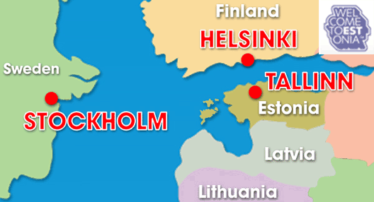 Map: Estonia and Surrounding