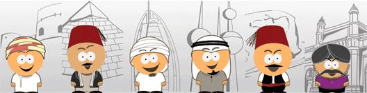Image: South Park Style cartoon used in Air Arabia promotion.