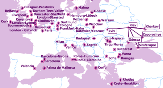 Map: Wizz air routes