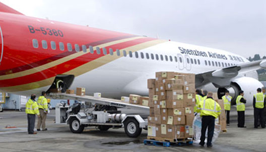 Image: Shenzhen Airlines delivery flight of a 737-800 was pressed into service for earthquake relief in May.