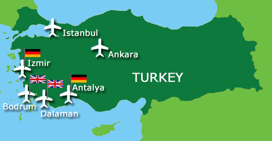 Map: Turkey visitor trends