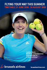Image: Justine Henin featured in Brussels Airlines promotion