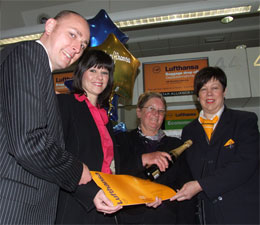 Image: Jennifer Dienst was one of the lucky passengers on the inaugural flight Birmingham-Hamburg services in May 2008