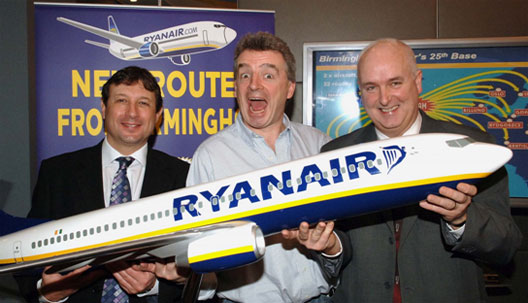 Image: Ryanair’s Michael O’leary at Ryanair’s BHX base