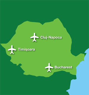 Map: Airport Locations in Romania