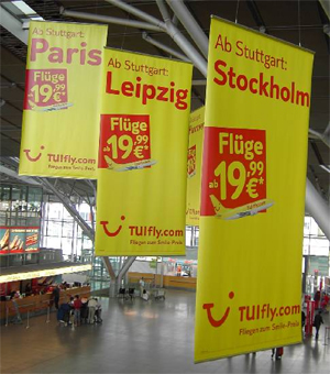Image: Advertising banners to destinations across Europe