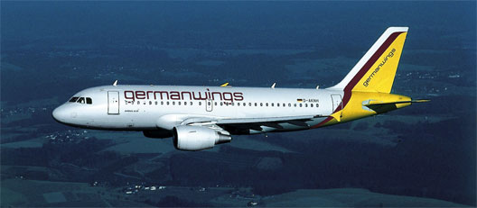 Image: Germanwings airline flying through the night