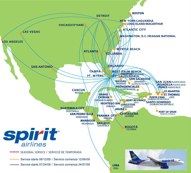 Spirit Airlines Route Map 2024 World Map