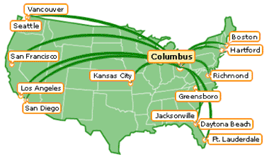 Map: Columbus routes