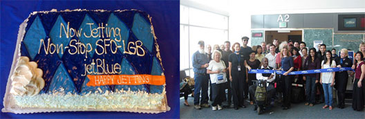 Image: Cake of the week; JetBlue mark the launch of new service between Long beach and Portland