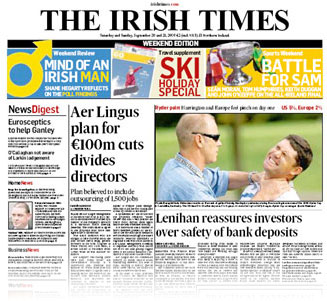 Image: The Irish Times story on Aer Lingus