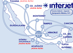 Map: Mexican routes