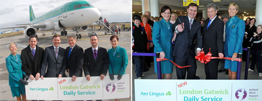 Image: Aer Lingus London Gatwick to Knock route launch