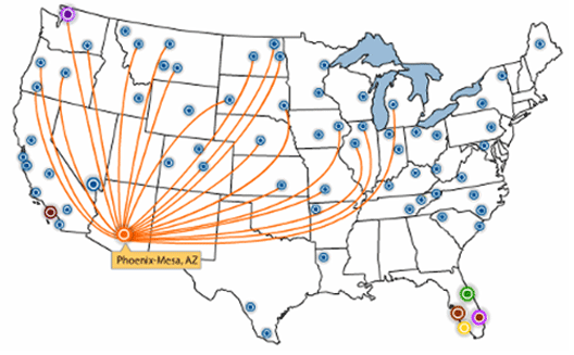 29 Allegiant Airlines Destinations Map Maps Online For You