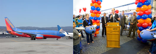 Image: Southwest launched LAX-SFO services in November 2007