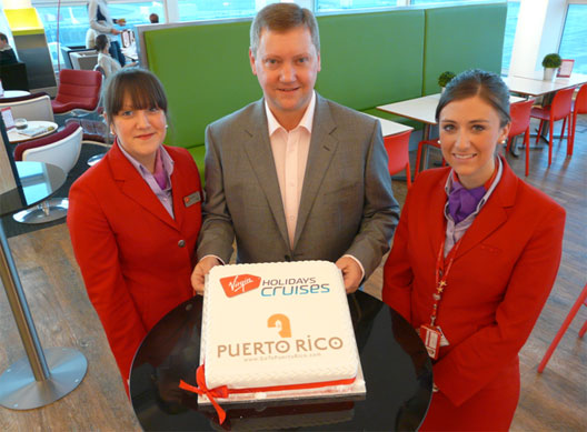 Image: Virgin Holidays celebrate with a cake in their dedicated London Gatwick lounge