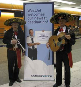Image: westJet musical welcome