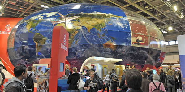 Emirates globe at ITB Berlin