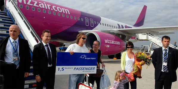 Bourgas Airport celebrates its 1.5 millionth passenger of 2009