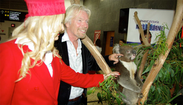 Elliot the Koala bear and Sir Richard Branson