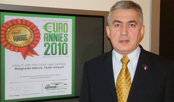 Belgrade Nikola Tesla Airport €URO ANNIE 2010 Prize for the “Airport with the most new carriers”