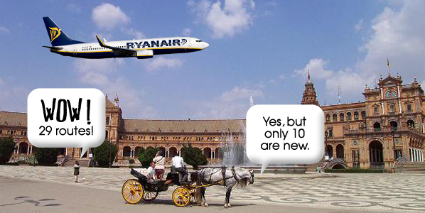 Seville is latest Ryanair base in Spain; network will expand to 29 destinations this winter