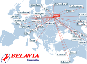 Belavia route map
