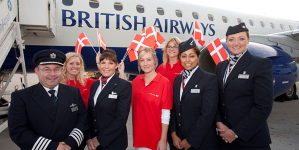 Danish Tourist Board hostesses join BA CityFlyer crew were at London City’s steps to welcome new and regular users of the Copenhagen link - Cimber Sterling suspended its 11-weekly flights only two days before BA’s launch.
