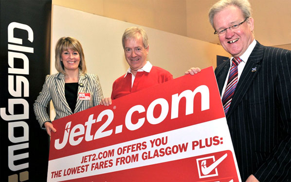 Launching Jet2.com’s 8th base and nine routes: Amanda McMillan, Managing Director of Glasgow Airport, Ian Doubtfire, Managing Director of Jet2.com, and Stewart Stevenson, Minister for Transport, Infrastructure and Climate 