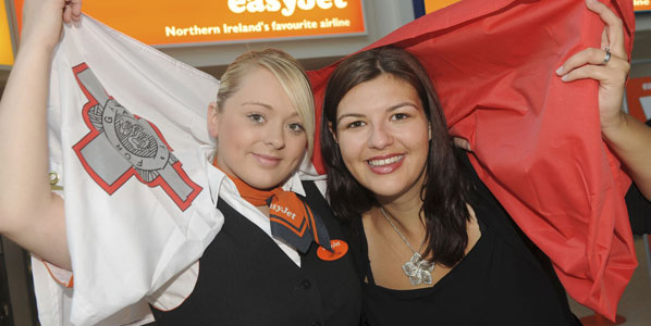 easyJet cabin crew member Melanie Wan and Deborah Harris from Belfast International Airport celebrated the launch of new twice-weekly services from Belfast International to Malta, commencing in February.