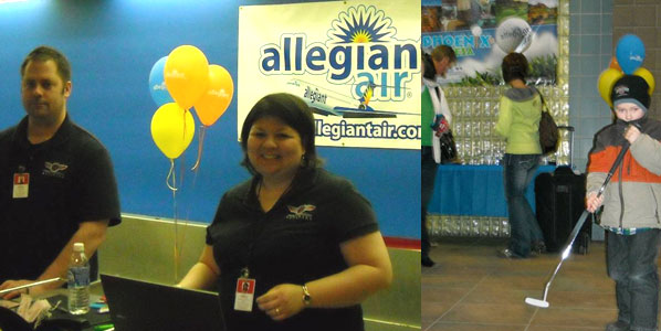 As Allegiant launched flights from Minot to Phoenix/Mesa, the airport celebrated with a golf theme.