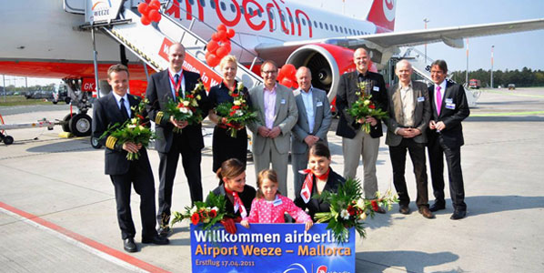 airberlin now flies to Weeze in western Germany.