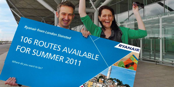 Ryanair’s big route offering this summer out of London Stansted Airport 