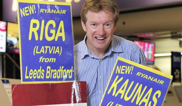 Leeds Bradford Airport’s Commercial Director Tony Hallwood was thrilled when Ryanair announced two new routes – Riga and Kaunas – to the northern English airport from November.