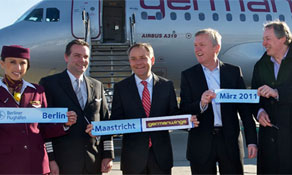 germanwings operating 17 non-stop routes from Berlin this summer including Maastricht; 11 routes dropped since 2005