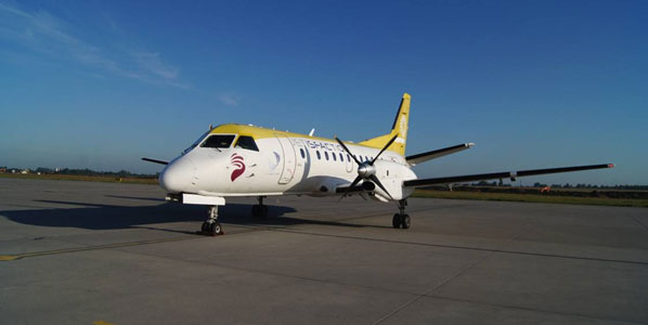 There were no celebrations in Poznan for the arrival of Jetisfaction, but the airport had this picture taken of the Saab 340 aircraft after its arrival from Münster/Osnabrück, before continuing to Wroclaw.