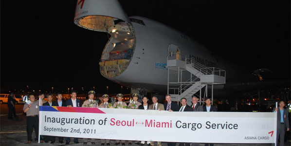 Asiana now serves Miami with a cargo service from Seoul