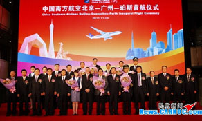 China Southern launches route to Perth in Australia