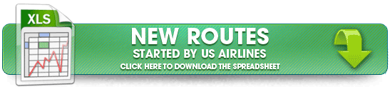 New routes started by US airlines