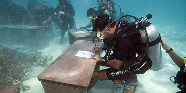 In 2009 President Nasheed famously held a cabinet meeting under water to underline the perceived threat to the Maldives where the highest point is just three metres above sea level. 