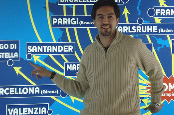 Man illustrating Ryanair’s Santander service from its Rome Ciampino base.