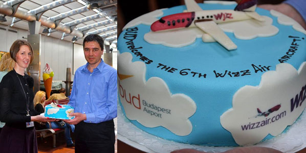 Budapest Airport’s Airline Development Specialist Eszter Almási and Wizz Air’s CCO György Abrán celebrated the low-cost airline’s sixth aircraft being based at its home base in the Hungarian capital.