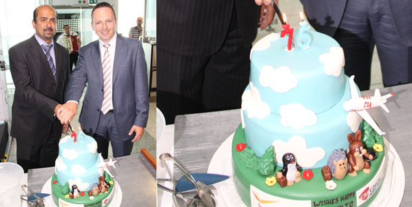 Phenomenal milestone: Kam Jandu, Budapest Airport’s Aviation Director; and Jiri Marek, CSA Czech Airlines’ VP Sales and Marketing, jointly celebrated the 75th anniversary of the carrier’s route connecting Prague and Budapest. 