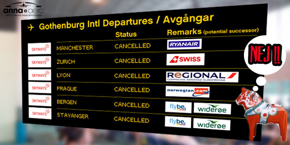 Skyways departure board - cancelled