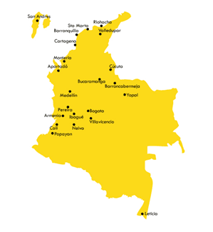 A map of Colombia