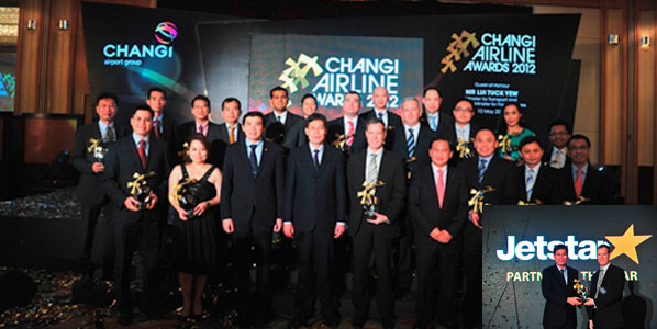 Changi CEO, Lee Seow Hiang (front: third from left) at the Changi Airline Awards.