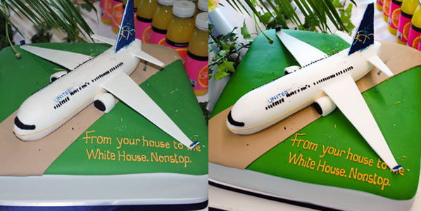United’s new route from Washington Dulles to Dublin was celebrated with an Irish themed cake.