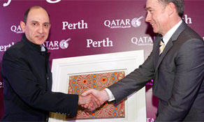 Perth airport welcomes Qatar Airways; traffic growing at 12% in 2012 after more than doubling between 2003 and 2011
