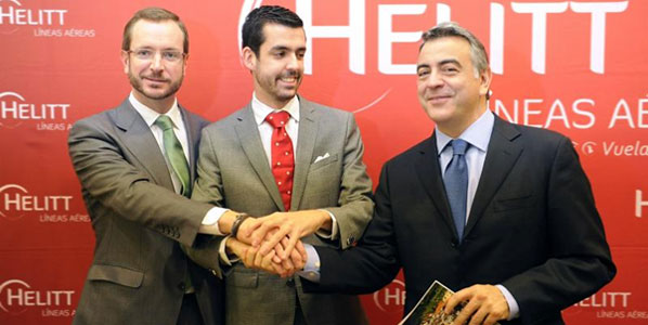 Celebrating the return of scheduled services to Vitoria were the city’s Mayor, Javier Maroto; Helitt’s CEO, Abel Moreno; and the region’s Deputy General, Javier de Andrés.