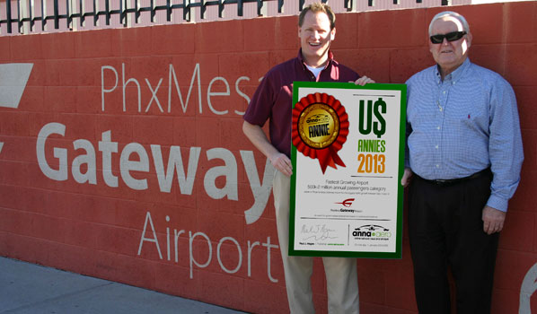 Phoenix-Mesa Gateway Airport picked up its US ANNIE for near 50% growth in the 500,000-2m passenger category